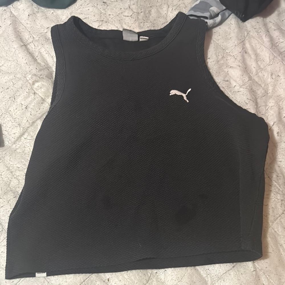 Puma Black Fitted Crop Muscle Tee